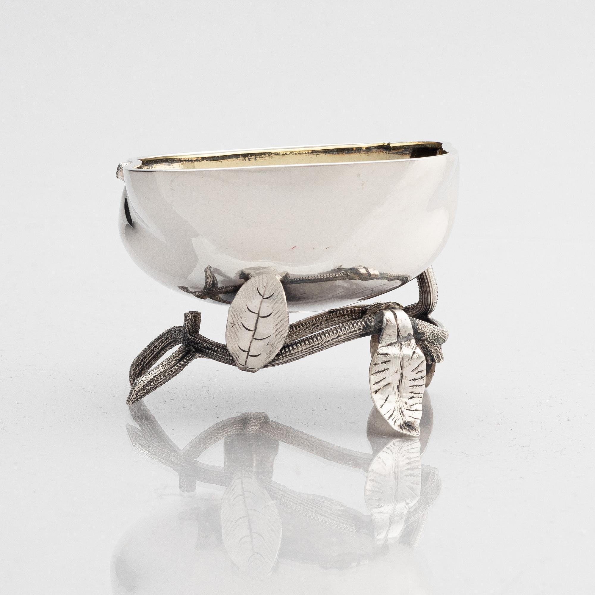 A Russian silver bowl on foot, mark of Adolf Masche, assay master Edward Brandenburg, St. Petersburg 1857.