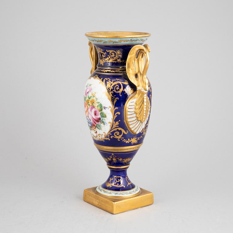 An Empire style porcelain urn decorated by Atelier Le Tallec, France, mid 20th century.