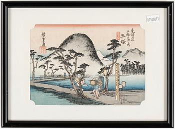 TRÄSNITT, 6 stycken, bla Utagawa Hiroshige, Japan, 18-1900-tal.