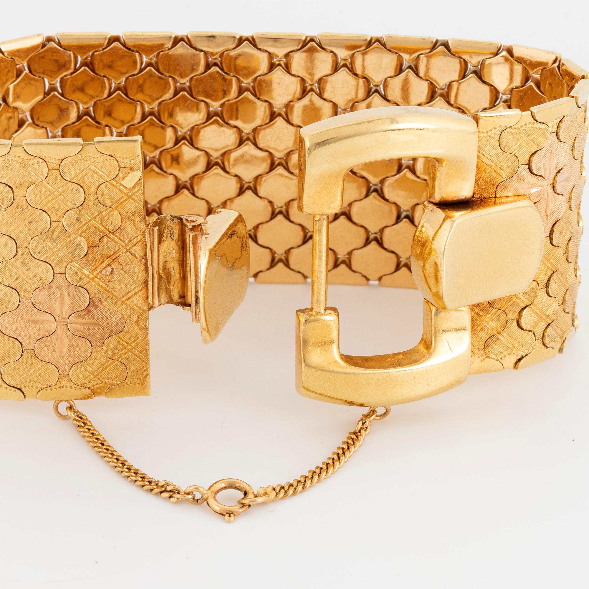 18K three coloured gold bracelet, Italy.