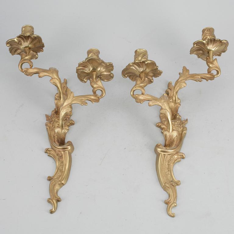 APPLIQUER, ett par, brons, rokokostil, 1800-talets slut.