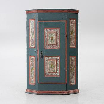 Corner cabinet, folk art, 18th century.