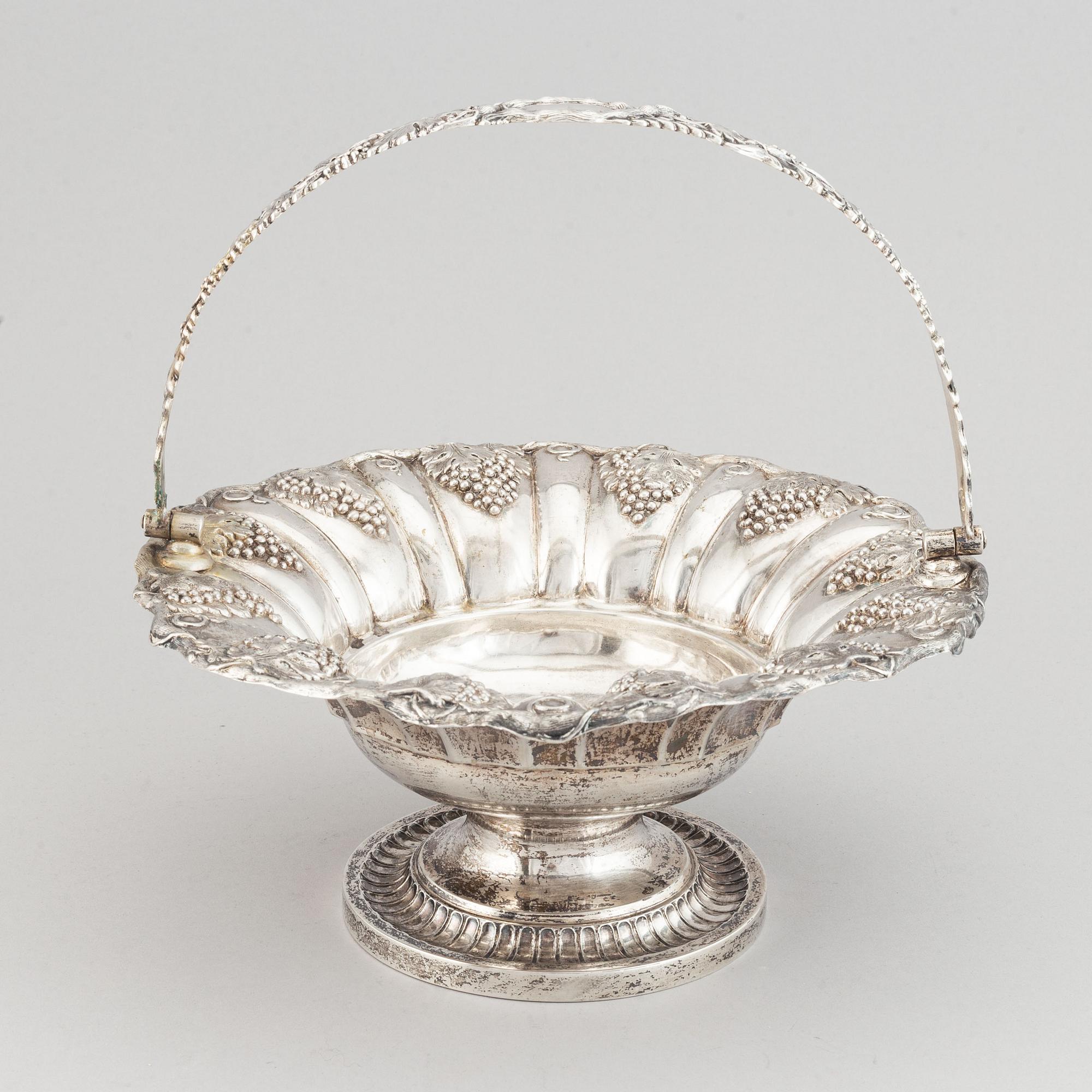A Swedish 19th century silver fruit-basket, mark of Gustaf Möllenborg, Stockholm 1835.