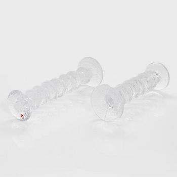 Timo Sarpaneva, a set of eight Festivo' glass candlesticks for Iittala.