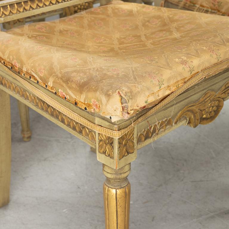 Ten Gustavian style chairs, Sweden, first half of the 20th century.