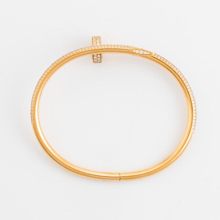 Cartier armband "Juste un Clou" 18K guld med runda briljantslipade diamanter.