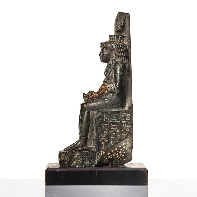 A figur of Isis and Horus the child, presumably the late period 664-332 B.C.