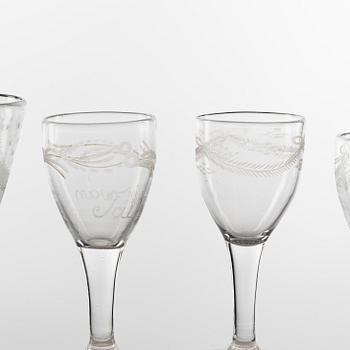 Glas, 6 st, 1700- samt 1800-tal.
