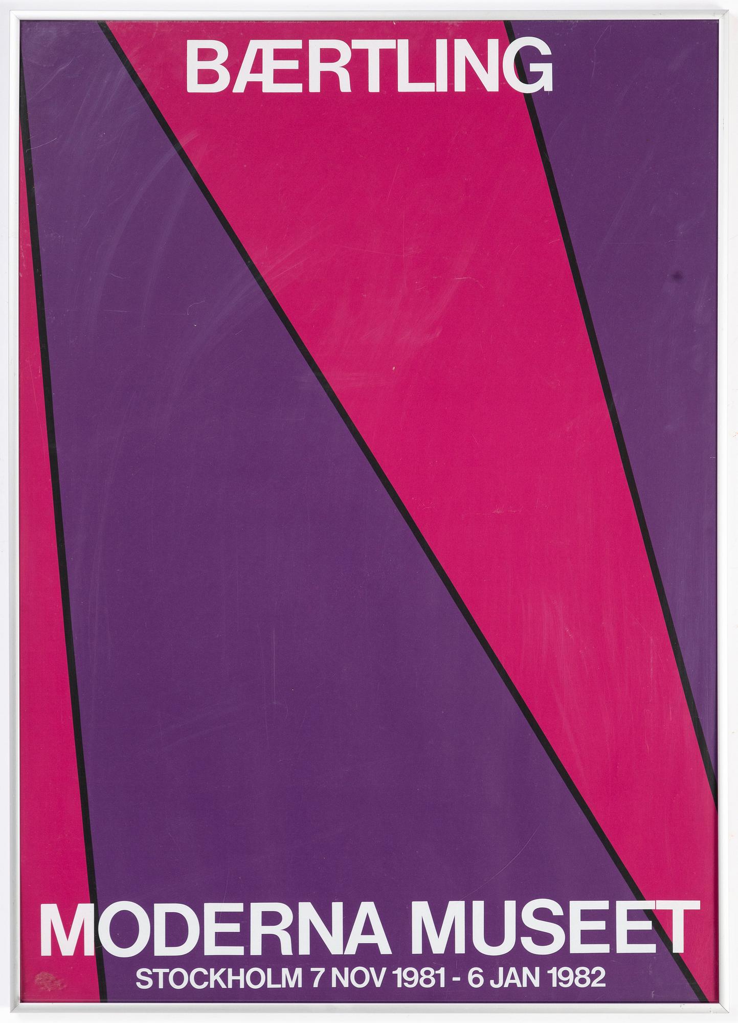 Olle Bærtling, Exhibition Poster, "Bærtling, Moderna Museet, Stockholm 7 Nov 1981 - 6 Jan 1982".