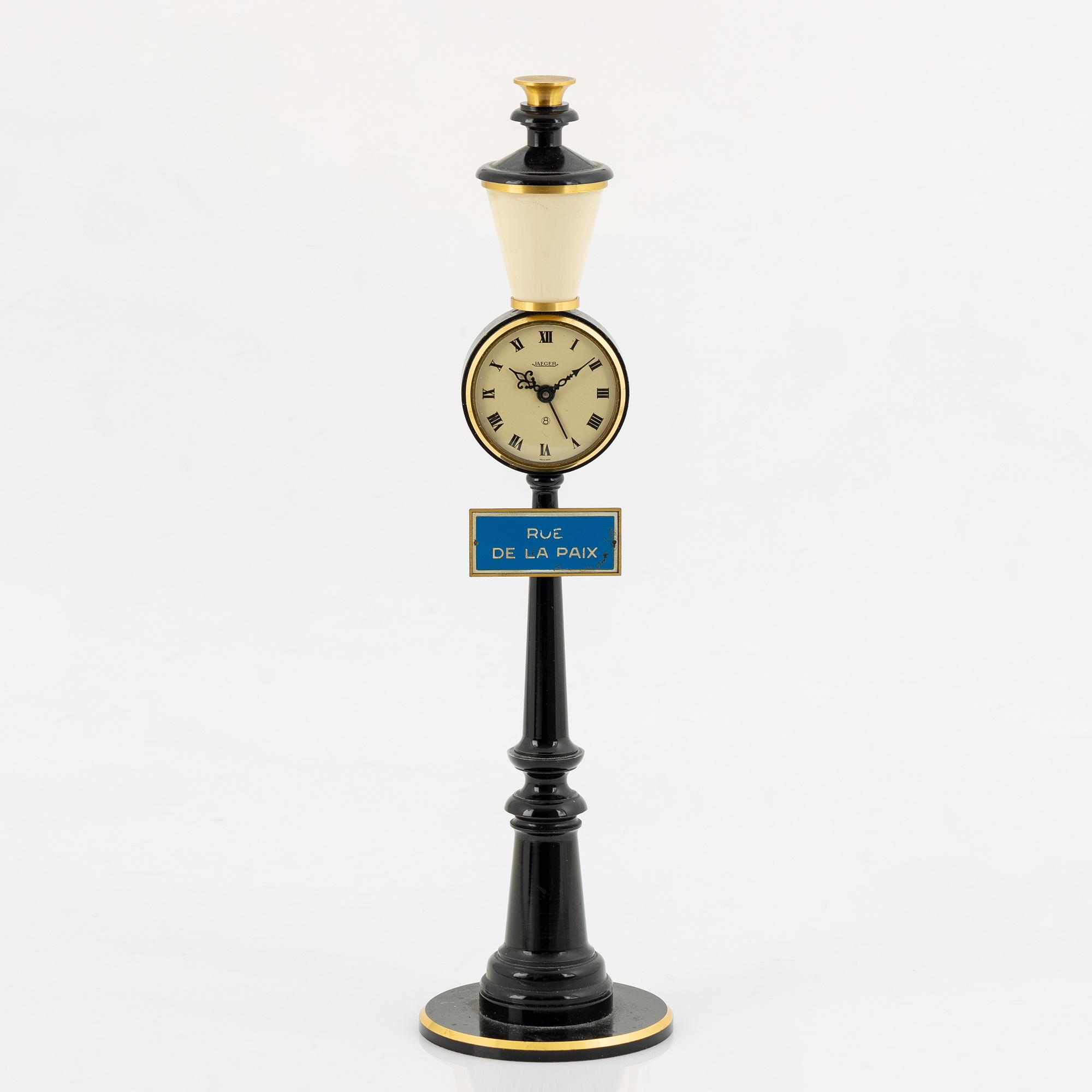 Jaeger-LeCoultre, "Rue De La Paix", table clock, 28 cm.