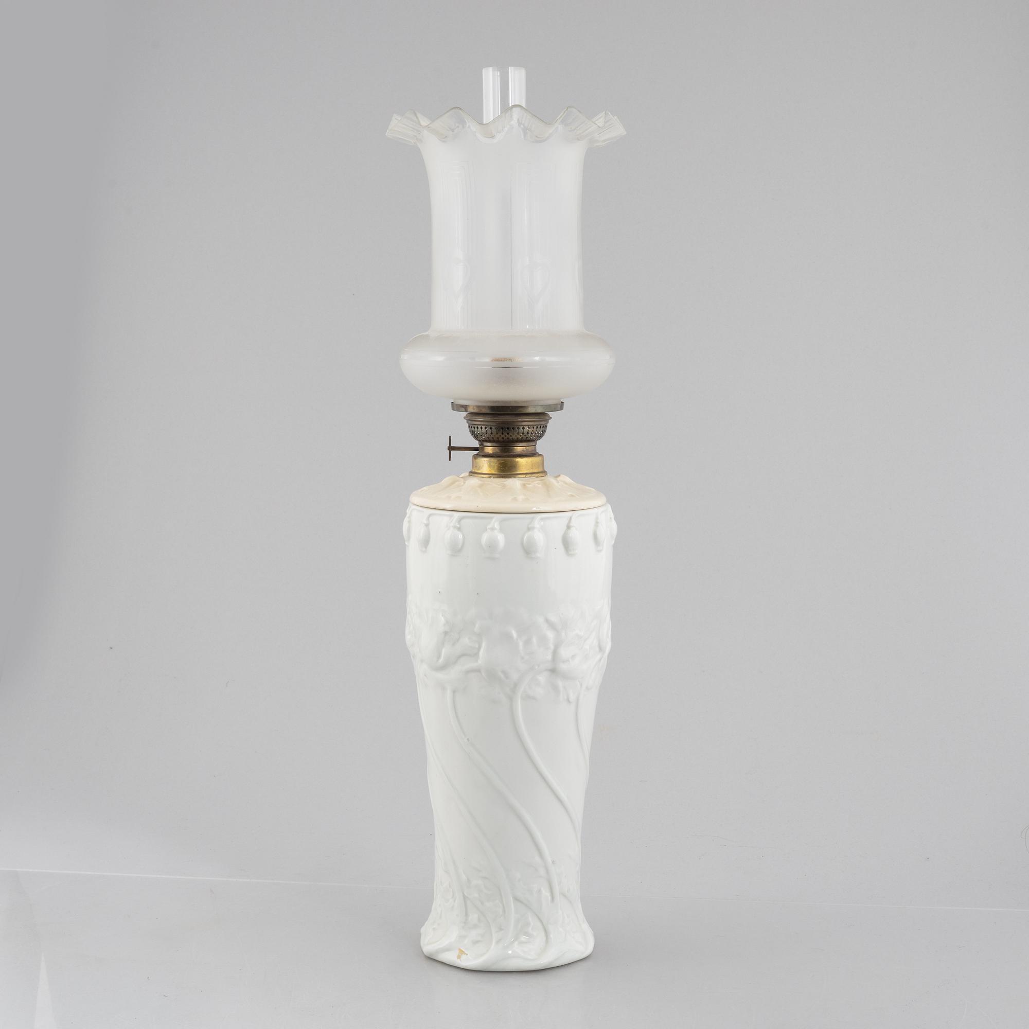 An Art Nouveau kerosene lamp, Gustafsberg, 1916.