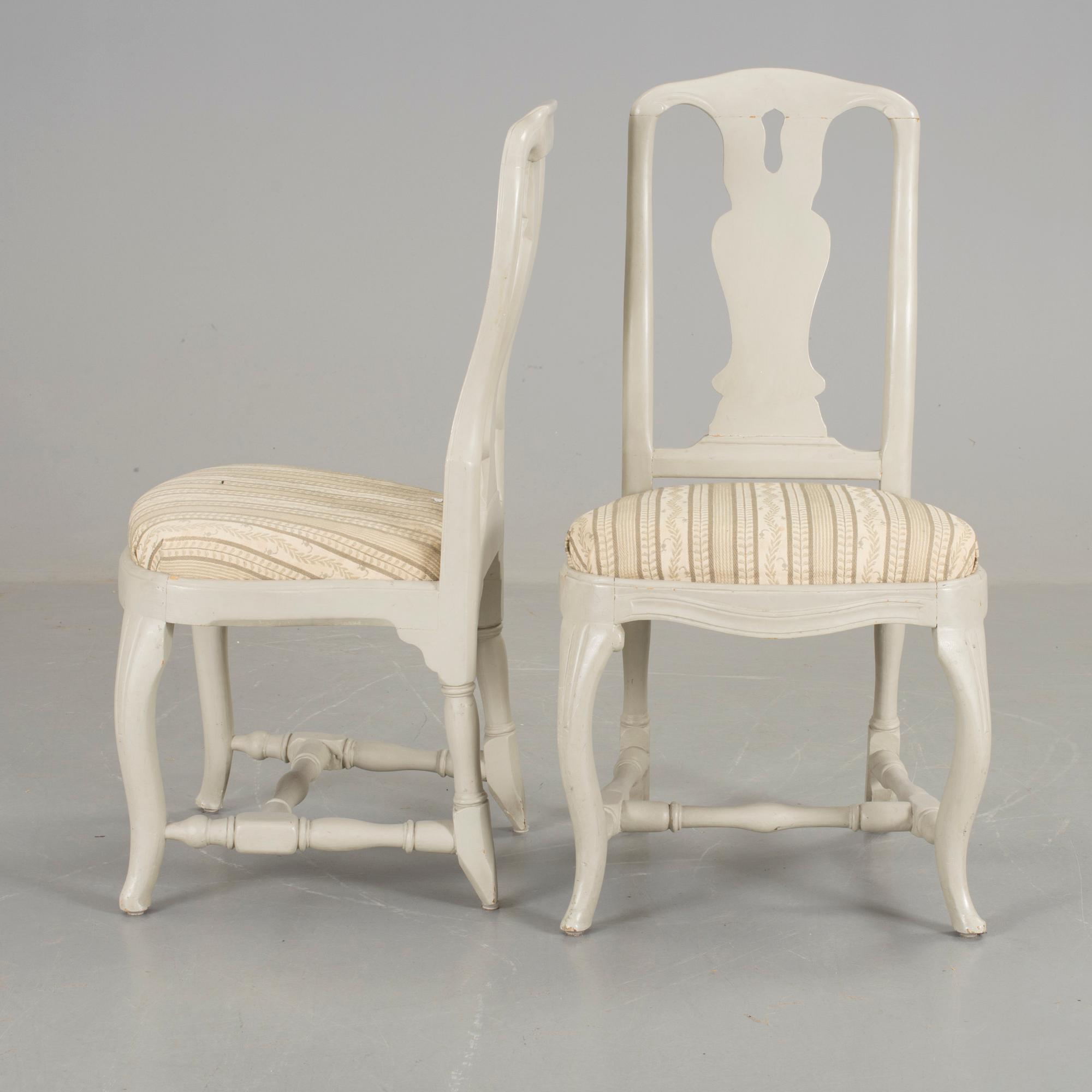 STOLAR, 2 stycken, senbarock, 1700-tal.