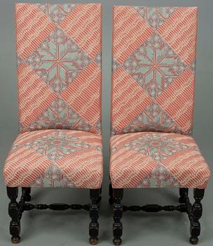 STOLAR, ett par, barockstil, sekelskiftet 1900.