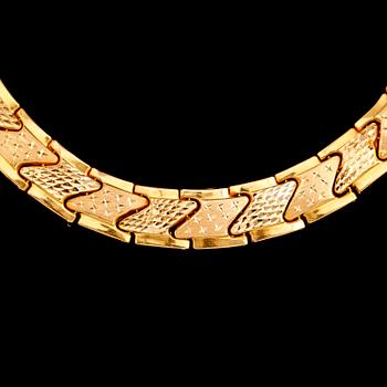 COLLIER, 22 k guld, fantasilänk. Vikt ca 49 g.
