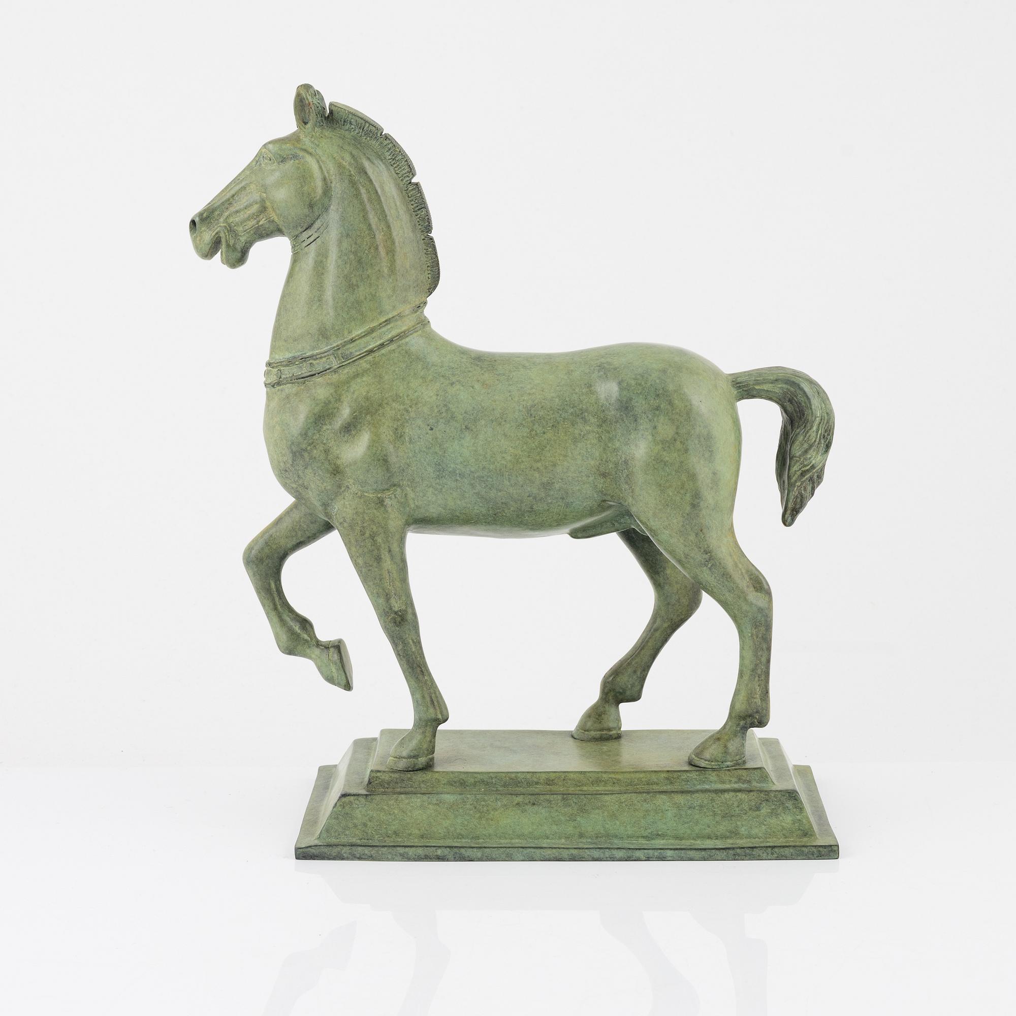A patinated bronze sculpture after the Horses of Saint Mark.