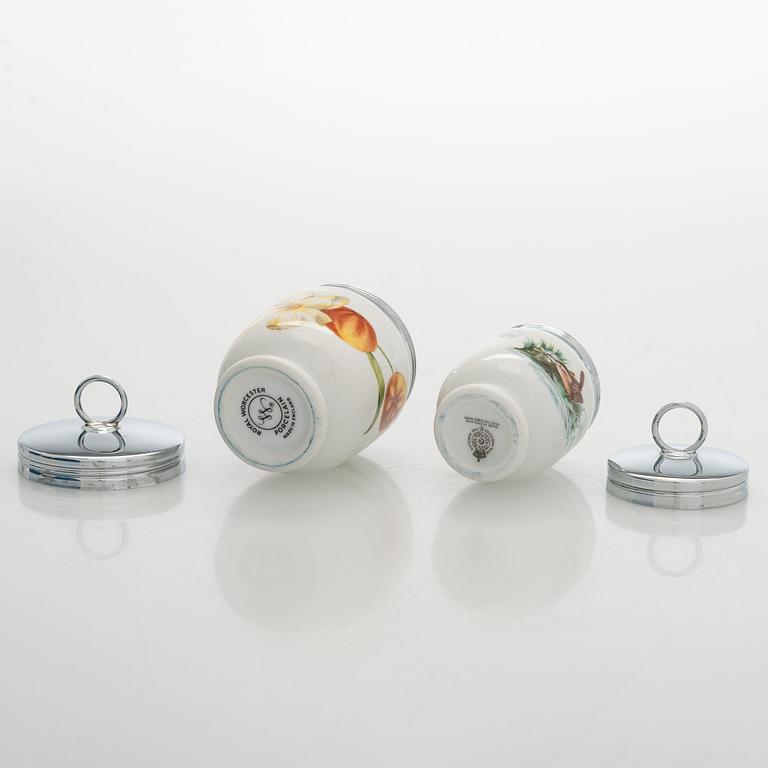 A set of eighteen egg coddlers, Royal Worcester, England, late 20th century.