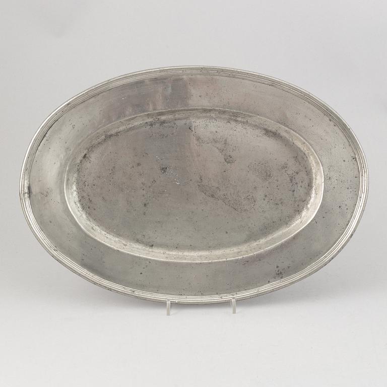 A group of six pewter dishes, different makers mark, most early 19th Century, Swedish/English.