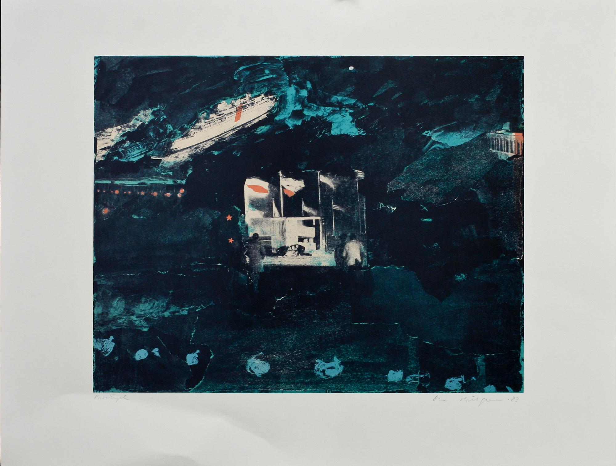 OLA BILLGREN, färglitografi, provtryck, sign o dat -83.