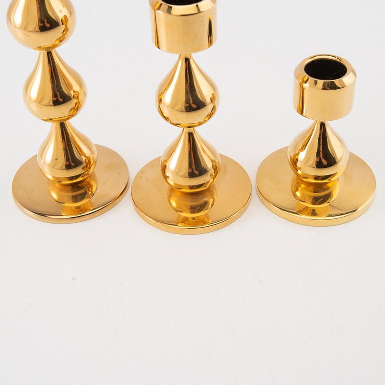 Hugo Asmussen candlesticks, 3 pcs "Teardrop", Denmark, second half of the 20th century.