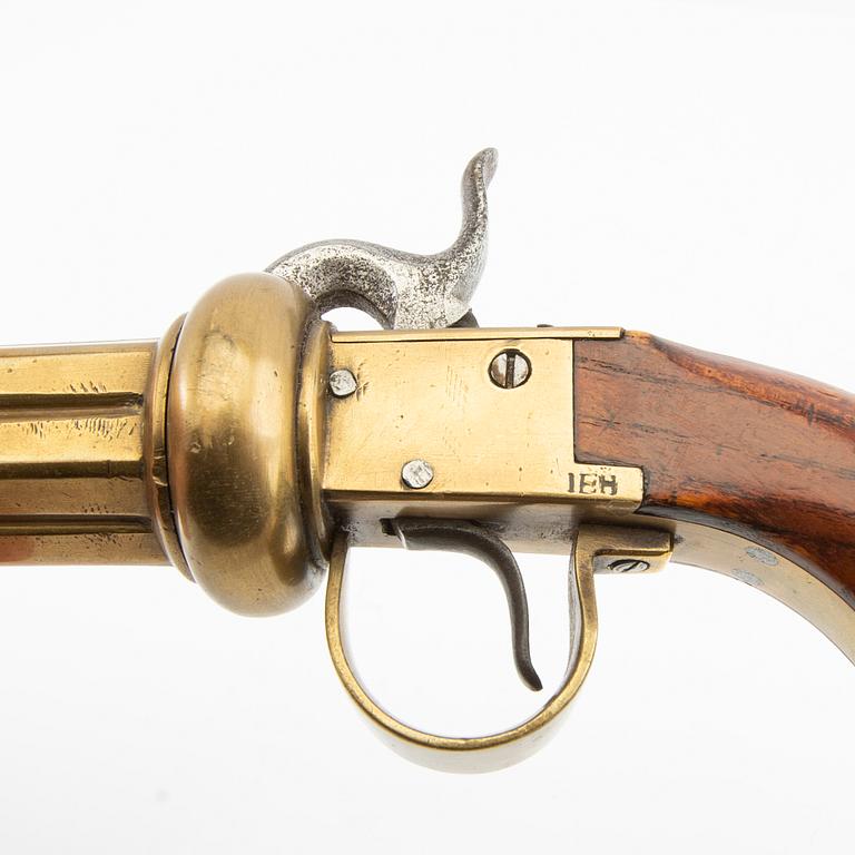 Percussion revolver by Johan Engholm, known as Smålänning / Pepperbox.