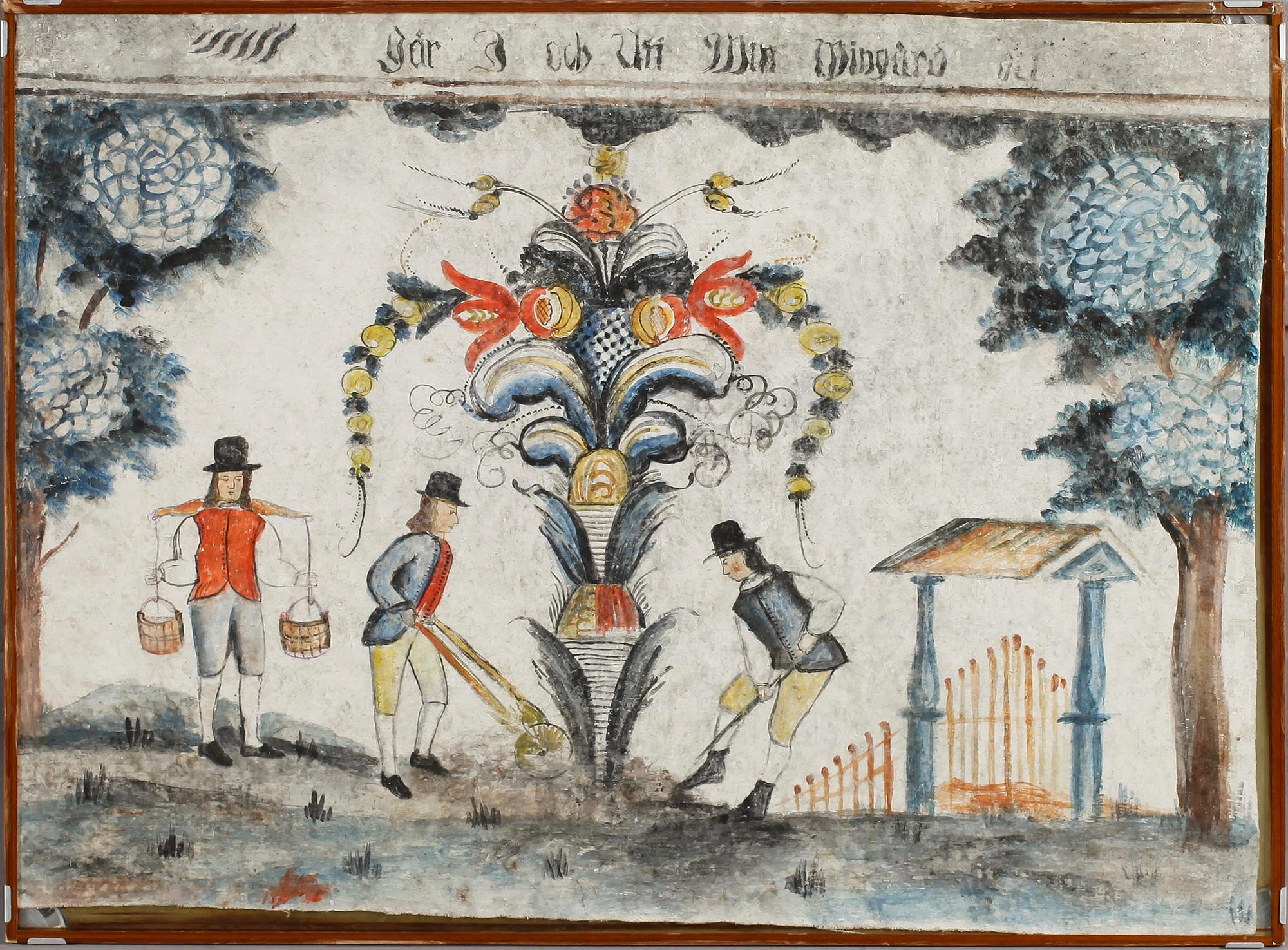 BONADSMÅLNING, gouache, kopia efter Winter Carl Hansson, 1900-tal.