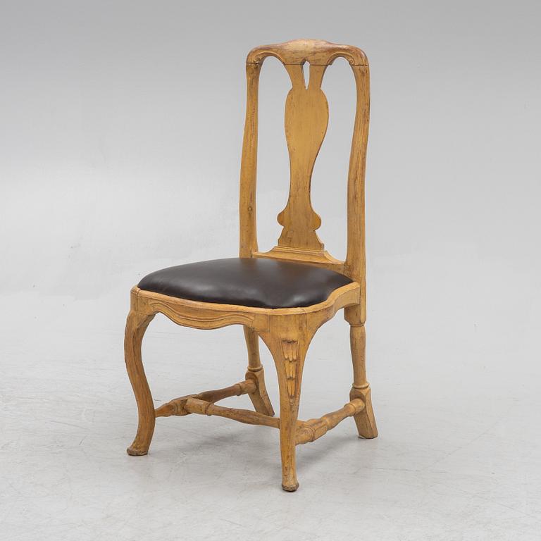 A Swedish rococo chair, later part 18th century.