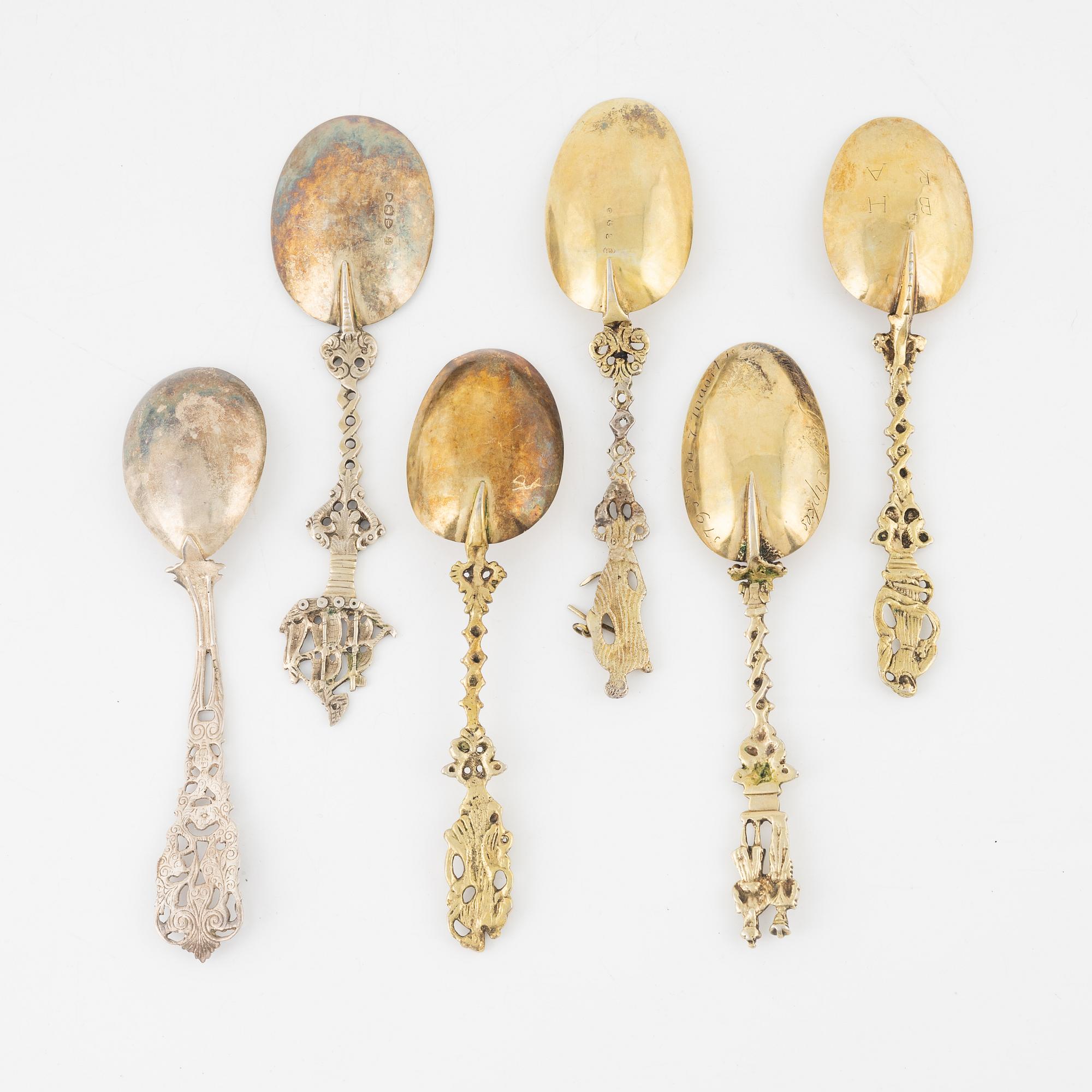 Six Silver Spoons.