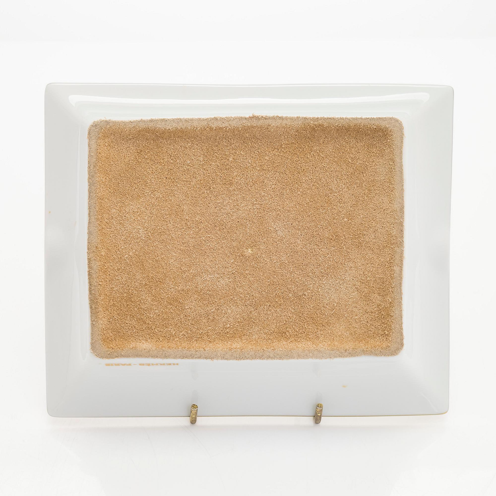 Hermès, a porcelain ashtray, France.