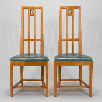 Eliel Saarinen, ruokapöytä ja tuoleja, 6 kpl, "Cranbrook", Adelta Oy, 1900-luvun loppu.