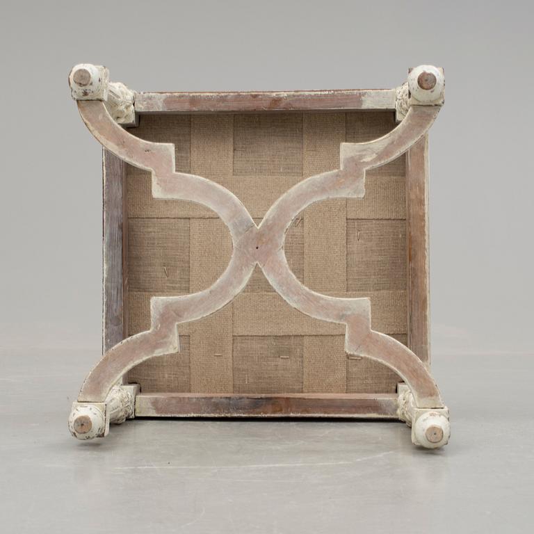 TABURETT, gustaviansk stil/barockstil, sent 1800-tal.
