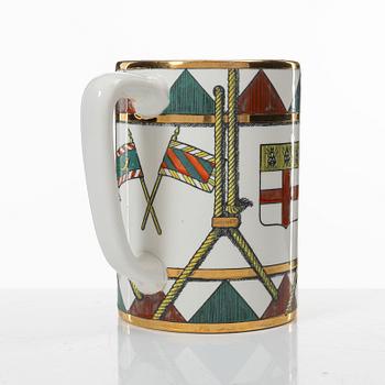 Piero Fornasetti, mug, porcelain, Italy.