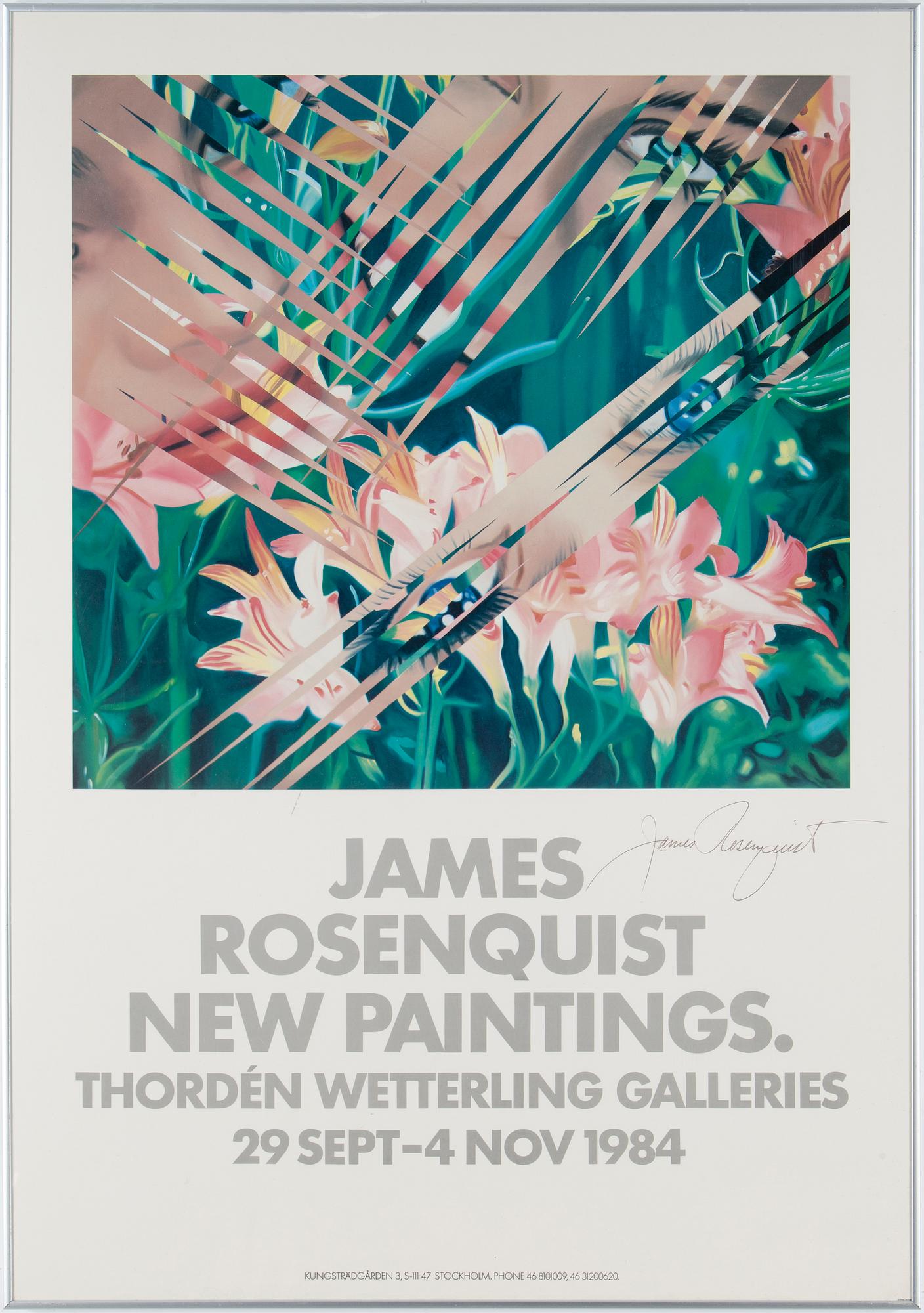 JAMES ROSENQUIST, utställningsaffisch, "New Paintings", signerad.