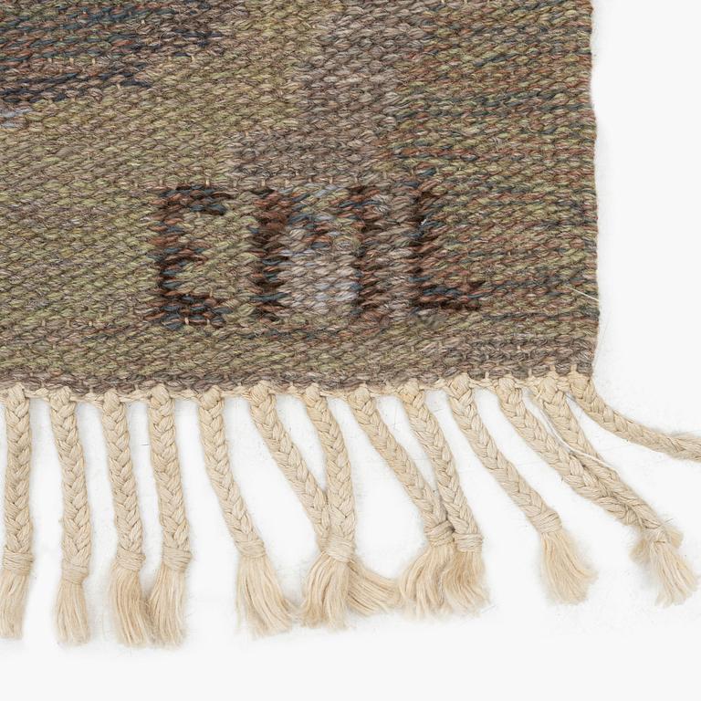 Edvin & Magnhild Lundsten, a flat weave rug, signed EML, c. 285 x 190 cm.