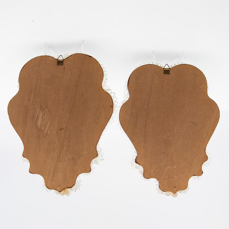 Mirror sconces, a pair, possibly Murano, 20th century.