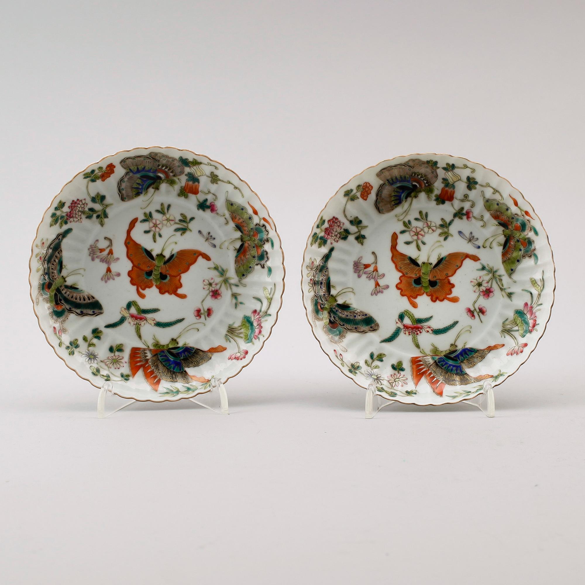 FAT, 1 par, porslin, Kina, bär Qianlongs märke, sannolikt 1900-tal.