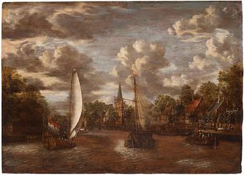 563. Jacobus Storck, Vy mot Maarssen från floden Vecht.