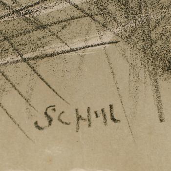 JULES SCHYL, färglitografi, signerad.