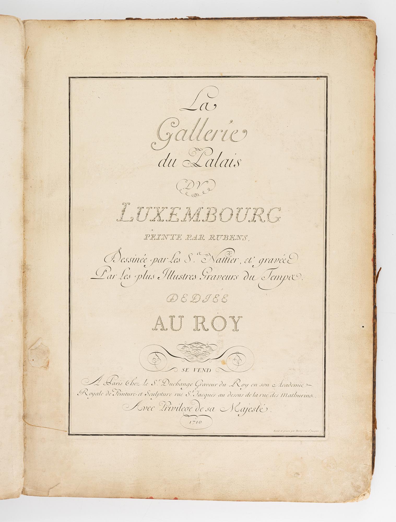 La Gallerie du Palais du Luxembourg peinte par Rubens. Paris, 1710.