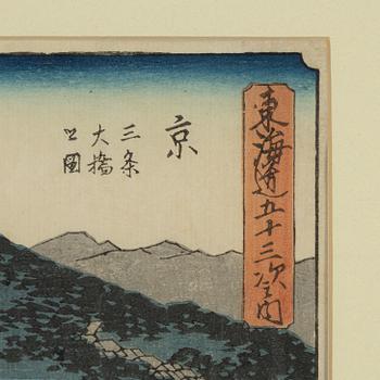 Ando Utagawa Hiroshige, färgträsnitt, Japan, 1800-talets mitt.