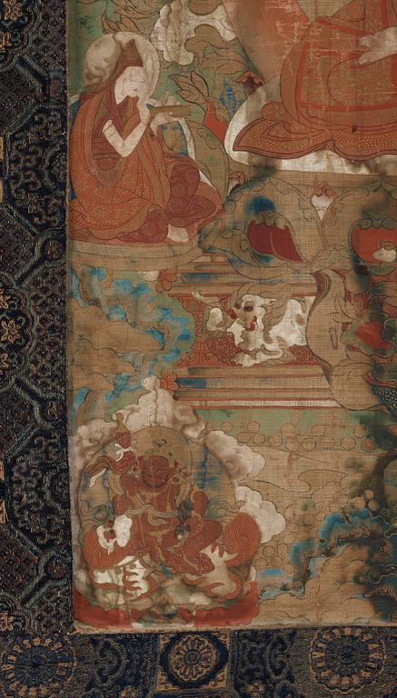 THANGKA, Tsong Khapa, tibeto-kinesisk, 1700-tal/tidigt 1800-tal.