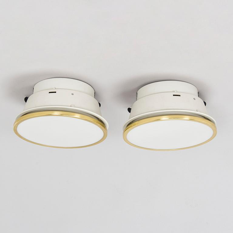 Arne Jacobsen, A pair of 'Munkegaard' ceiling lights for Louis Poulsen, Denmark.