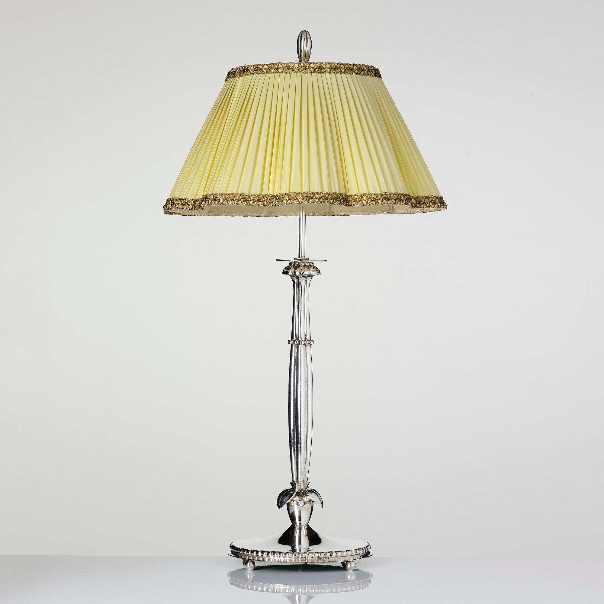 Firma Carl Hoff, a silver table lamp, Swedish import marks, Helsingborg 1929.