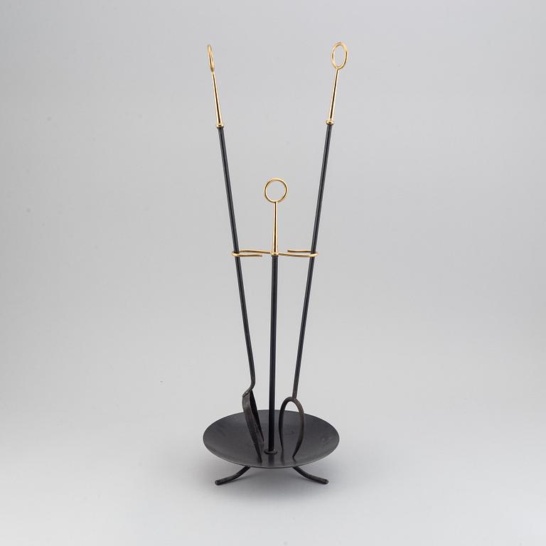 Gunnar Ander, a fireplace stand of three parts, Ystad Metall.