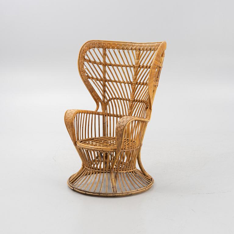 Gio Ponti & Lio Carminati, wicker chair, "Conte Biancamano", Bonacina, Italy, second half of the 20th century.