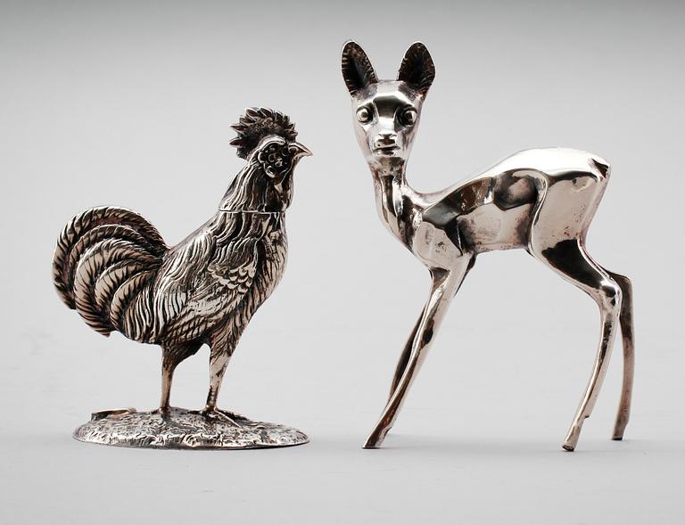 FIGURER, 4 st, silver, tre från Spanien, 1900-talets mitt. Vikt ca 620 gram.