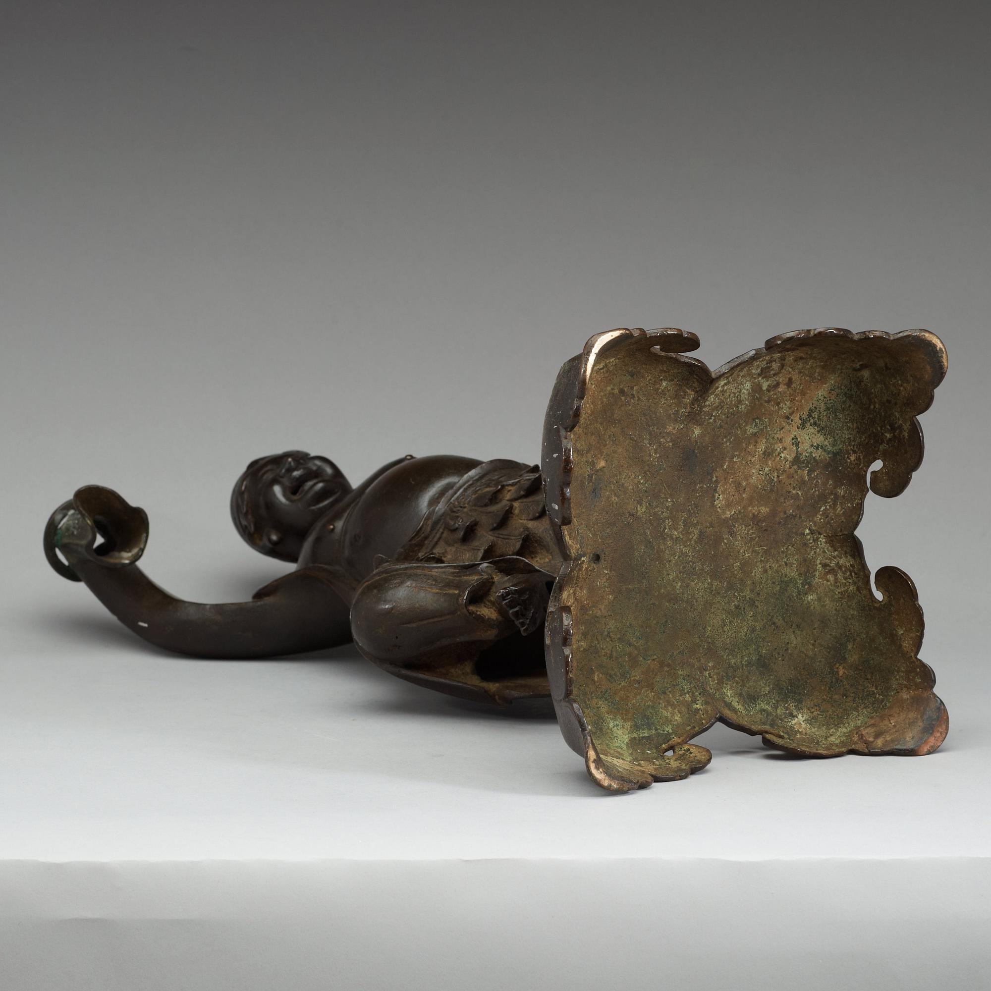 SKULPTUR, brons. Qing dynastin (1644-1912).