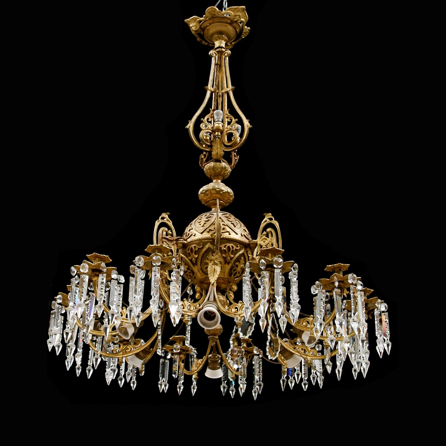LJUSKRONA, oscariansk, 1800-talets andra hälft. Höjd ca 110 cm.