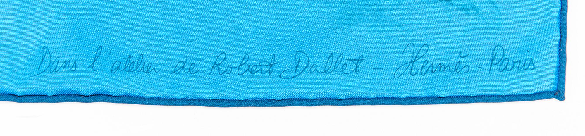 Hermès, silk scarf "Dans l'atelier de Robert Dallet".