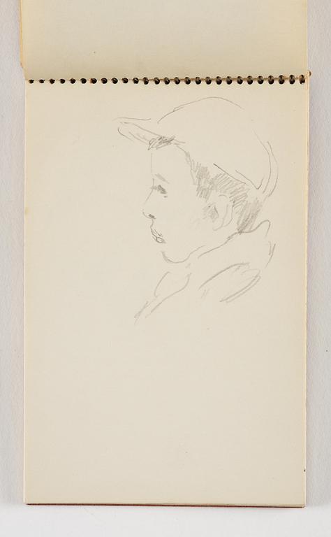 Lotte Laserstein, 10 små skissblock med teckningar.