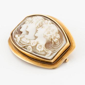 Brooch, 18K gold and shell cameo, Viktor Lindman, Helsinki 1917.